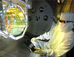 One of the mirrors that steer the LIGO laser beams. Credit: Matt Heintze, Caltech/MIT/LIGO Lab